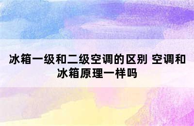 冰箱一级和二级空调的区别 空调和冰箱原理一样吗